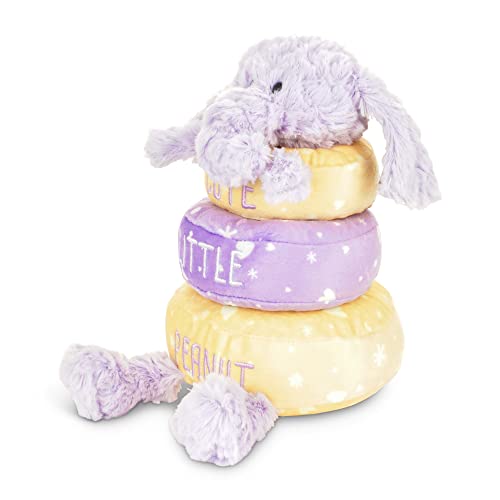DEMDACO Cute Little Peanut Elephant 9 Inch Purple Stackable Rings Plush Stuffed Animal - Image 3