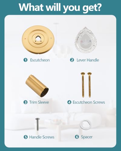 Image of Shower Faucet Trim Kit Compatible with Moen Fit Chateau Valve Only, Pull-on Push-off Design Knob Handle, Brushed Gold