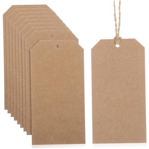 LIFKOME Elegant Kraft Tags Wire Labels Pcs Blank Paper Tag Wire Labels for Handmade Items