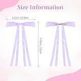 6 Packs Cute Candy-Colored Bow Hair Clips for Women Girls - Soft Silk Satin Hair Bows Set, Durable Non-Slip Barrette Clips Design for School, Party, Everyday Use (6 Assorted Colors) - Image 2