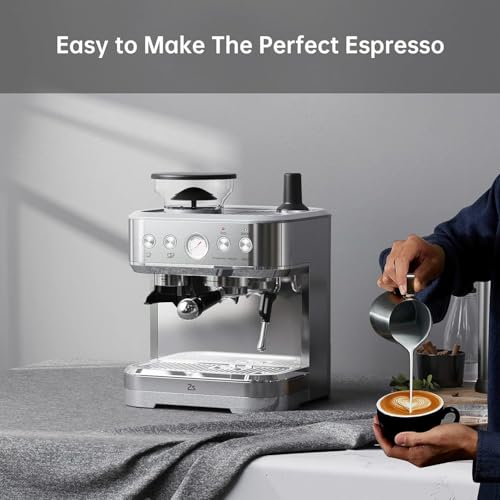 WEJIUAFB 15-Bar Espresso Coffee Machine with Grinder, Bean to Cup Maker & Milk Frother for Lattes, Cappuccinos, and Macchiatos - Image 2