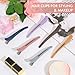 Medoca 12pcs Duck Billed Hair Clips for Styling Sectioning Rollers Blowout Cutting - Professional Salon Clips with Silicone Band for Stylists Hairdressers Thick Long Hair – Ashen 6 Colors 4.48” Long