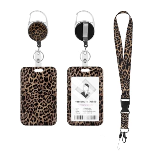 Porta Tarjetas Identificativas, Lanyard con Tarjetero, Cordón Retráctil, clips desprendibles de la insignia del nombre, Para Tarjeta de Identificación, Llaves, Cámara, Teléfono Móvil, para Oficina