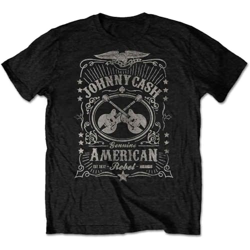 Johnny Cash JCTS11MB01 T-Shirt, Black, Small