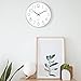 Foxtop Silver Wall Clock Silent Non-Ticking Battery Operated Round Modern Wall Clock for Office School Home Living Room Bedroom Bathroom Kitchen Decor 12 inch