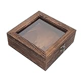  Cabilock Boîte à Bijoux Rétro Avec Couvercle Transparent Pour Spécimens Insectes Coffre De Rangement Compact Et Étanche Acajou Pour Collectionneurs