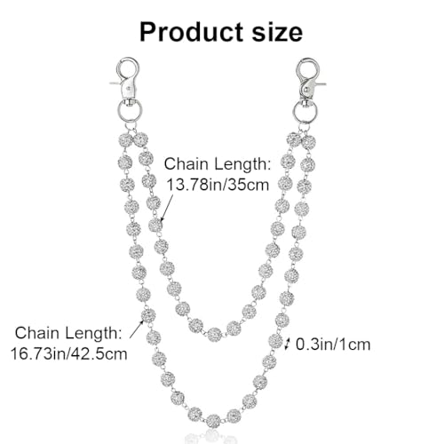 Image of GUSTAVE Layered Pants Chain for Men Punk Gothic Silver Jean Belt Trousers Chains Harajuku Street Wallet Pocket Keychains Waist Pocket Cool Hip Hop Rock Biker Goth Body Accessories