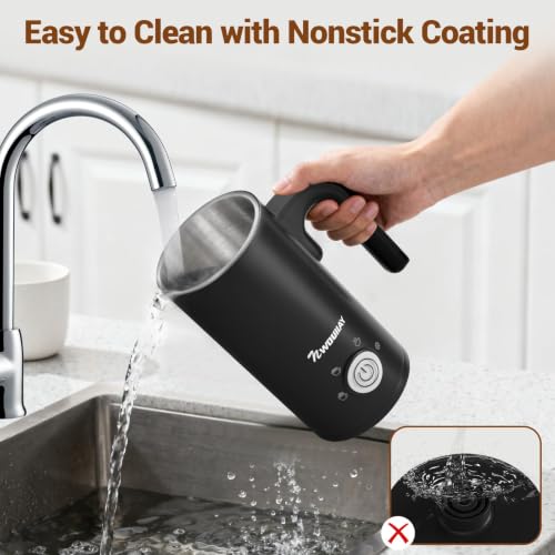 Miniatura 7 de Nwouiiay Espumador De Leche 4 En 1 Espumador Leche Eléctrico 600w 300ml Control De Temperatura Inteligente Espuma Caliente Y Fría Calentador Para Cappuccino, Chocolate Caliente, Latte