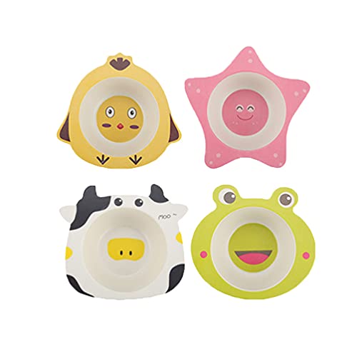 YARNOW 4 Pcs Bacia de Alimentação Do Bebê Forma Animal Bonito Formação Tigela Antiderrapante Auto Al