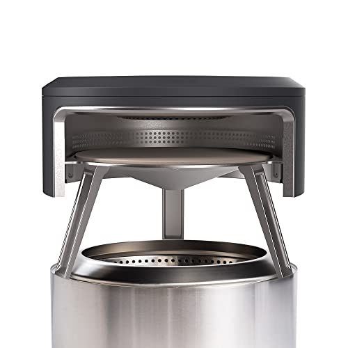 Image of Solo Stove Yukon Pi Fire | Pizza Oven Accessory for Yukon Fire Pit, Incl. Carry Case & Cordierite Pizza Stone, Wood Burning Assembly, Stainless Steel, (H x Dia): 19.1 x 26.5 in