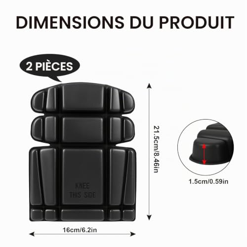BaBahuanhuan 2 Pièces de Protèges-genoux de Travail, Genouillères Professionnelles, Protèges-genoux pour Pantalons de Travail Homme et Femme, Protection Genoux pour Artisans et Ouvriers Spécialisés – vue 2