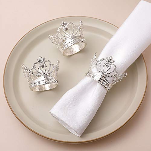 Aw Bridal Easter Napkin Rings Set Of 12 - Silver Crown Napkin Rings For Thanksgiving, Fall Parties, Wedding Receptions, Bridal Shower, Banquet #TOP2