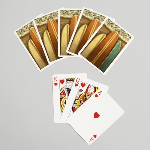 Baraja de 52 cartas tamaño póker Surfboards óleo miniatura 7