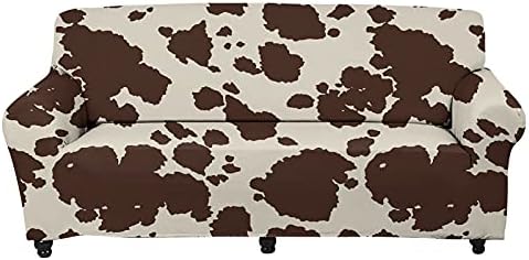 AFPANQZ Brown Cow Print Furniture Protector Cover for Home Office Hotel Decortion Protector Covers for Sofa Long Chair Soft Sofa Slip Covers Seater Brown