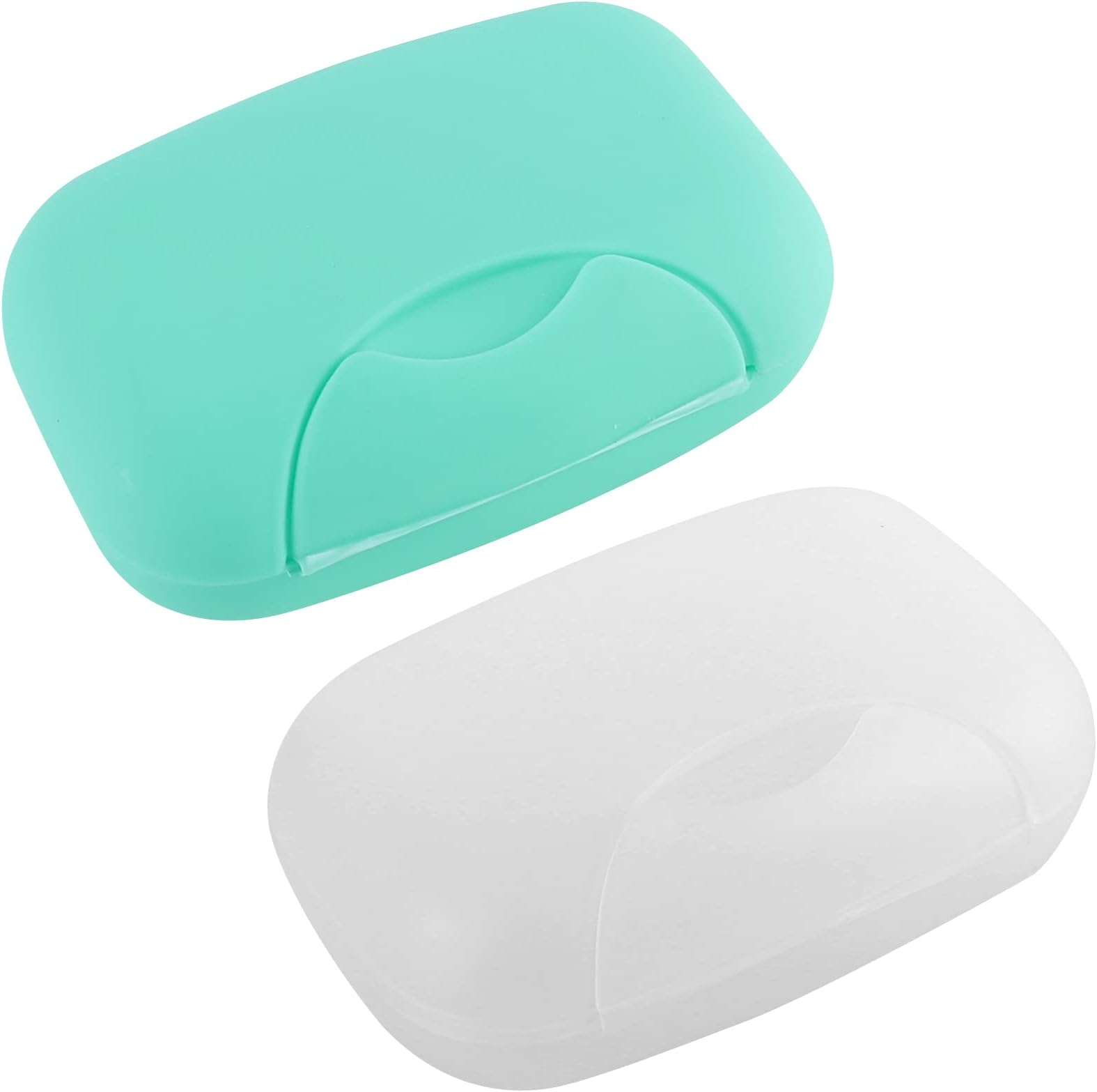 Inovat 2 Pcs Plastic Soap Case Holder Container Box Home Outdoor Hiking Camping Travel Blue & Clear