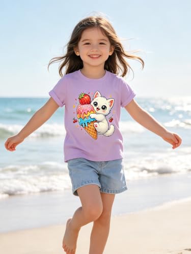 Image of Funnycokid Toddler Girls Graphic T-Shirt, Short Sleeve Tee, 2-8 Years