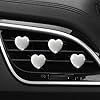 4 Pcs White Heart Air Vent Clips, Cute Heart Car Air Fresheners Vents Clips Funny Diffuser Vent Clips Interior Decor Charm Cute Accessories Car Decoration for Women #2