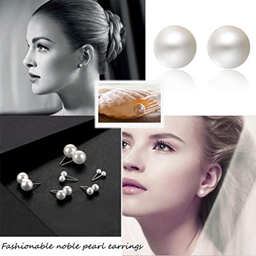 Spiritlele Cubic Zirconia Pearl Ball Stud Earrings Set 3-8mm Assorted CZ Stud Earrings for Women2