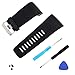 Bracelet de Montre Noir Silicone Remplacement Bracelets avec Outils pour Surge Watch Tracker