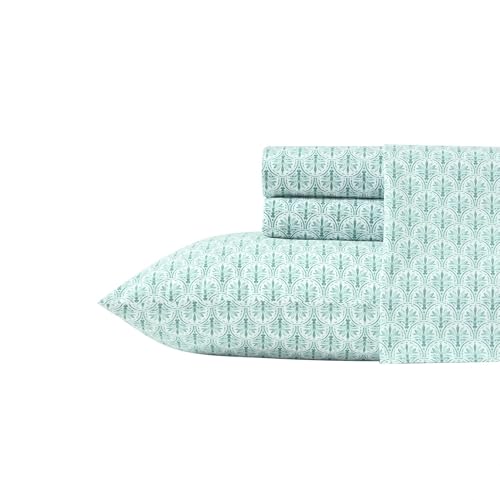 Tommy Bahama - King Sheet Set, Super Soft Cotton Percale Bedding with Matching Shams, Tropical Bedding Set, Oeko-Tex Certified (Coastal Batik Green, King)
