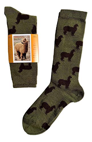 Tey-Art Alpaca Wool Designer Socks are Cozy, Warm & Colorful - Paca Herd Olive L3