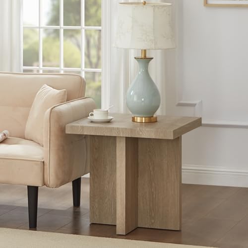 Roundhill Furniture Mchome Square End Table, Nightstand, Oak Finish by Roundhill Furniture - Used condition - Image 2