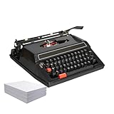 【Prête à l'emploi】 Machine à écrire manuelle prête à l'emploi dès sa sortie de l'emballage, avec ruban préinstallé, touches complètes et frappe fluide. Performances fiables pour le bureau, l'écriture, la tenue d'un journal et les projets créatifs.