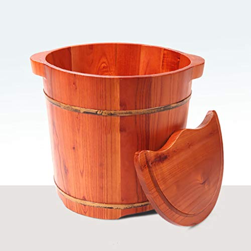 Baño de pies de madera con tapa, 35 cm de alto miniatura 2