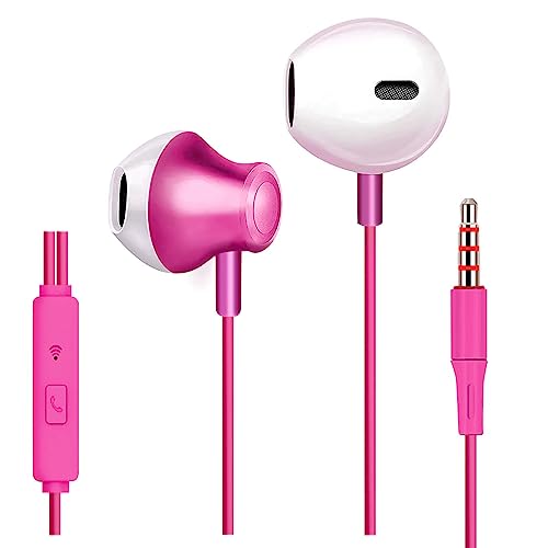 MUNSKT Semi In-Ear-Kopfhörer, 3,5-mm-Klinkenstecker, kabelgebunden, Stereo, Geräuschunterdrückung, mit Mikrofon und Tasten, um Anrufe anzunehmen