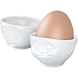 spülmaschinenfest Fiftyeight T015201 Eierbecher Set OCH BITTE & LECKER, weiß