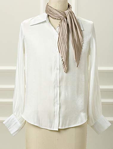 Allegra K Women Pleated Rhombus Head Scarf Wraps Scarves Neckerchief Bandana Solid Color2