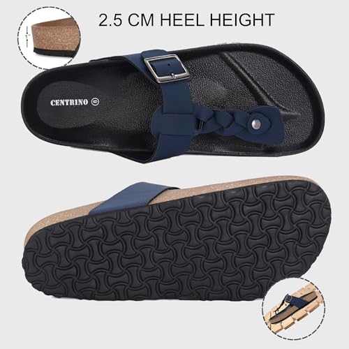 Image of Centrino Men's Berkin-Style Slip-On Sandals | Open Toe Design | Soft PU Footbed | Lightweight & Comfortable | Arch Support | On-Grip Sole | Casual Outdoor Wear (6867)