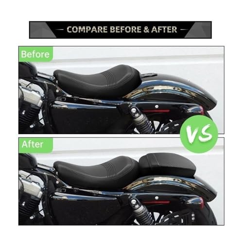 Coussin de selle passager moto pour Sportster 48 72 Noir