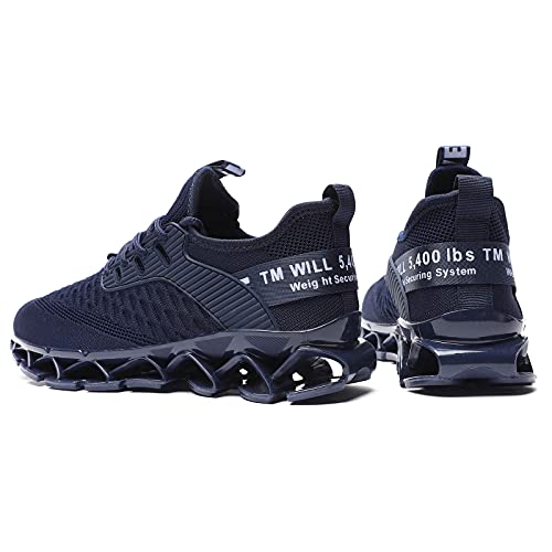 Men's Running Shoes Blade Tennis Walking Fashion Sneakers Breathable Non Slip Gym Sports Work Trainers Navy/Blue #TOP5