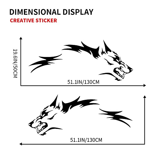 Sleeppradise 2Pcs Car Stickers Running-Wolf Fashion Vinyl Decals Door Side For Pickup Vehicle Truck Car Sticker Suv (Black) #TOP1