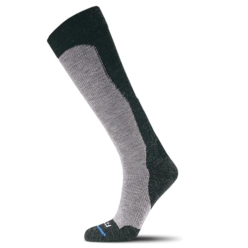 FITS Medium Ski Socks For Men and Women, Merino Wool, Over-the-Calf, Breathable, Lightweight, Whole Foot Comfort