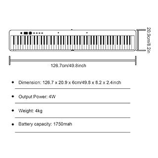 Piano à clavier pliable à 88 touches Piano électrique pondéré pleine grandeur Double haut-parleurs intégrés Bluetooth MIDI Piano numérique portable for débutants adultes enfants (Color : Black) - Les Beatles, Paul McCartney, John Lennon, RIngo Starr, George Harrison Piano à clavier pliable à 88 touches Piano électrique pondéré pleine grandeur Double haut-parleurs intégrés Bluetooth MIDI Piano numérique portable for débutants adultes enfants (Color : Black) – Image 5