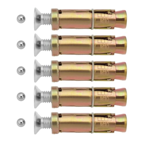 eMagTech 5 Pernos de Seguridad Antirrobo M10 Pernos de Expansión M10 X 70 Mm Pernos de Anclaje de Seguridad Adecuados para Fijar Piedra de Hormigón con Bolas de Acero de 6 Mm