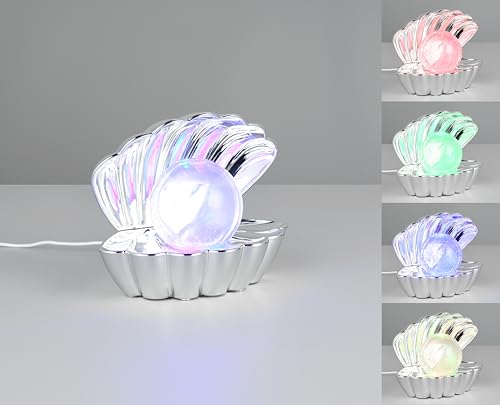 Reality Leuchten Shelly R57731106 | Kunststoff Chrom, 0.8 Watt LED, Farbwechsel Maul | Flexibel LED Schreibtischlampe fü