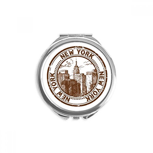 Miroir rond maquillage de poche New York nomade multicolore