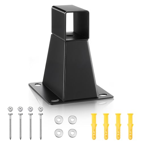 Enhon Wandhalterung für Seitenmarkisen aus Metall, Schwarz Wandhalter für Seitenmarkise inkl Schrauben und Unterlegscheiben, Markisen Zubehör Einfache Montage an der Wand