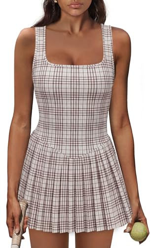 Image of NIASHOT Athletic Dress for Women with Shorts Sleeveless Womens Golf Dress