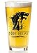 Game Of Thrones Merchandise Mug - Not Today Beer Glass + Complimentary Shot Glass Arya Stark GOT Cup - Funny Birthday Gifts For Women And Men - House Stark