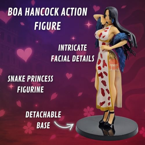 Image of Boa Hancock Action Figure 24CM One Piece Action Figures Collectible Statue | Boa Anime Action Figure with Base | Anime Girl Figures | PVC Collectible Statue Figurine for Fans & Collectors