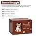 Pet Memorial Urns for Dog or Cat Ashes, Large Wooden Funeral Cremation Urns with Photo Frame, Keepsake Memory Box with Flannel Lining (Brown)