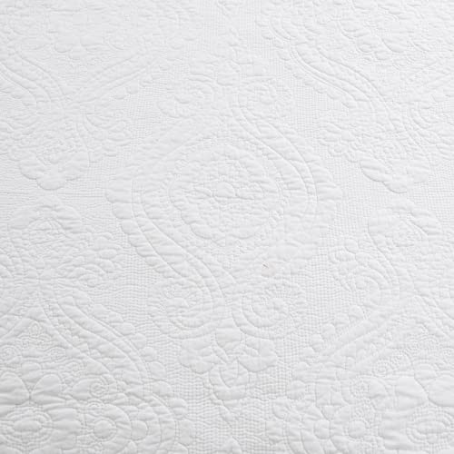 image for Cozy Line Home Fashions Bailee Matelasse Medallion Solid White 100% Co