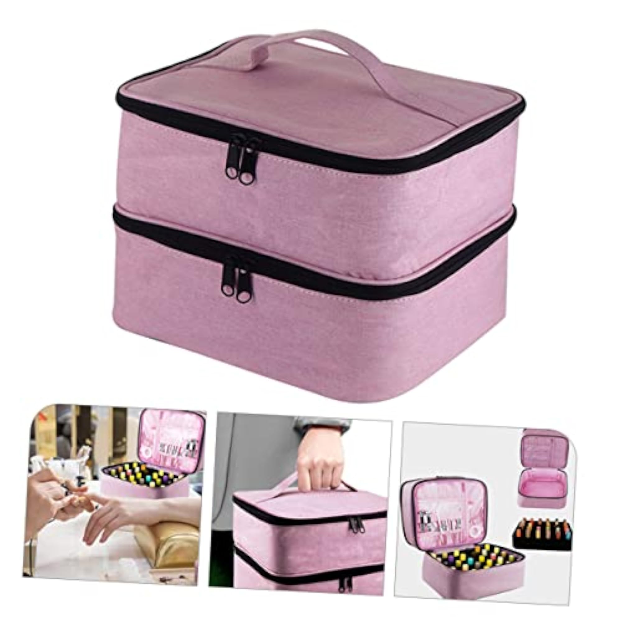 3pcs Nail Polish Storage Box, Traveling Makeup Case