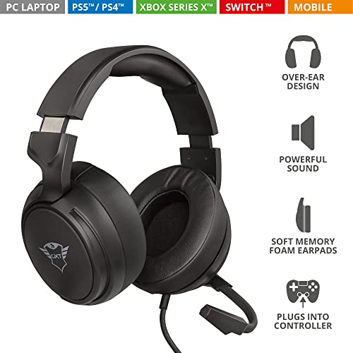 Cuffie GXT 433 Pylo con Microfono a Scomparsa, Driver da 50 mm, 3.5 mm Jack, Filo, Over Ear, per PS4, PS5, Xbox Series X, PC, Xbox One, Switch, Nero, taglia unica - Cuffia gaming - Immagine 9