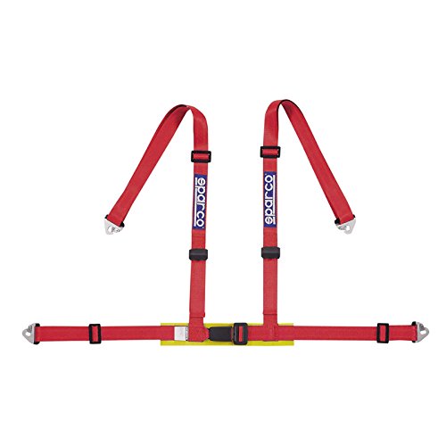 Sparco Tuning 4-Point Snap-In Harness 04604BM1RS (Color: Red)