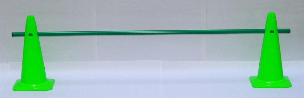 Kit de haie 12 pièces Lot de 4: 8 Cônes 40 cm, 4 Jalons 160 cm - Bleu, Rouge, Vert, Jaune